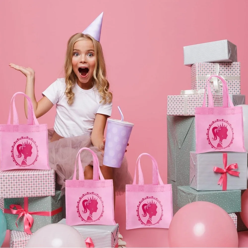 Pieces Pink Girls Party Favor Treat Bags Hot Pink Princess Gift‎ Bags Candy Bags